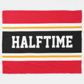 HALFTIME Schwarz-weiße, hellrote Streifen Fleecedecke (Vorderseite (Horizontal))