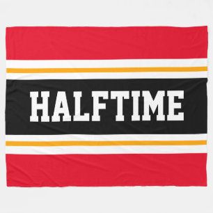 HALFTIME Schwarz-weiße, hellrote Streifen Fleecedecke