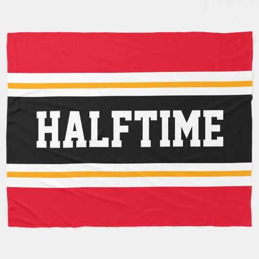 HALFTIME Schwarz-weiße, hellrote Streifen Fleecedecke (Vorderseite (Horizontal))