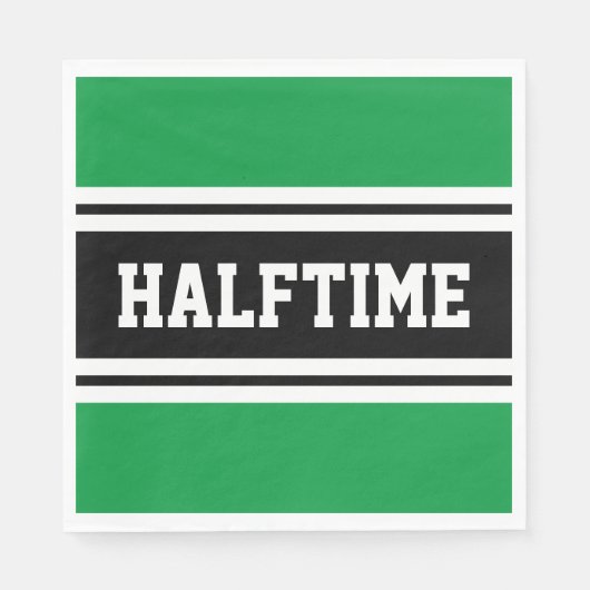 HALFTIME Schwarz-weiße Racing Streifen Serviette (Vorderseite)