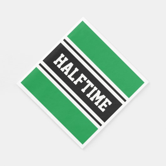 HALFTIME Schwarz-weiße Racing Streifen Serviette (Ecke)