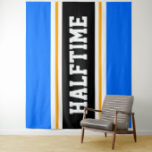 HALFTIME Spaß Athletic Bright Blue Black Stripes Wandteppich (Beispiel)