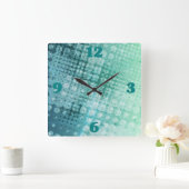 Halfton Pop Minze grüne Wall Uhr (Zuhause)