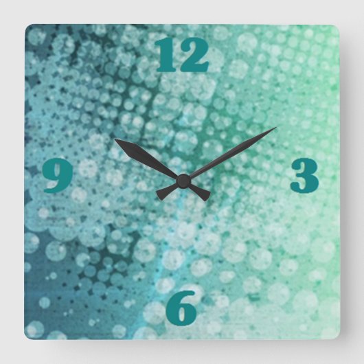 Halfton Pop Minze grüne Wall Uhr (Vorderseite)
