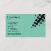 Halftone Arrow - Schwarz mit hellgrün 7dcfb6 Visitenkarte (Rückseite)