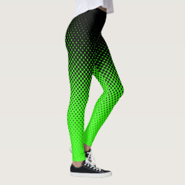 Halftone Black und Green Leggings