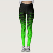 Halftone Black und Green Leggings (Vorderseite)