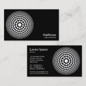 Halftone Circle 01 - Weiß auf Schwarz Visitenkarte (Vorne/Hinten)