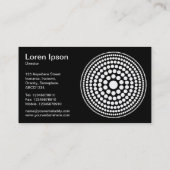 Halftone Circle 01 - Weiß auf Schwarz Visitenkarte (Rückseite)