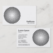 Halftone Circle 02 - Schwarz/Weiß Visitenkarte (Vorne/Hinten)