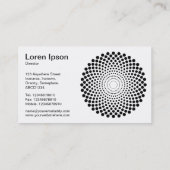 Halftone Circle 02 - Schwarz/Weiß Visitenkarte (Rückseite)