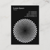 Halftone Circle 02 - Weiß auf Schwarz Visitenkarte (Rückseite)