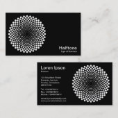 Halftone Circle 02 - Weiß auf Schwarz Visitenkarte (Vorne/Hinten)