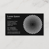 Halftone Circle 02 - Weiß auf Schwarz Visitenkarte (Rückseite)