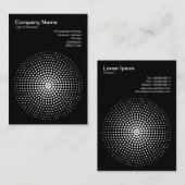 Halftone Circle 03 - Weiß auf Schwarz Visitenkarte (Vorne/Hinten)