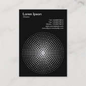 Halftone Circle 03 - Weiß auf Schwarz Visitenkarte (Rückseite)
