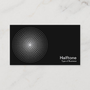 Halftone Circle 03 - Weiß auf Schwarz Visitenkarte