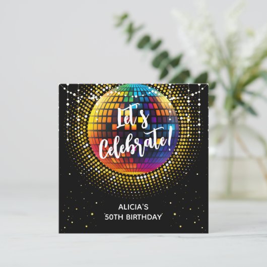 Halftone Disco Feiern zum Geburtstag (Stehend Vorderseite)