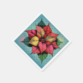 Halftone Dots Pop Art Poinsettia Découpage Napkins Serviette (Ecke)