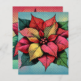 Halftone Dots Pop Art Poinsettia Scrapbook