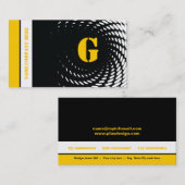 Halftone monogramm schwarz-gelbe Visitenkarten Visitenkarte (Vorne/Hinten)