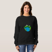 Halftone Nature Environment Earth Day Gnome Women Sweatshirt (Vorne ganz)