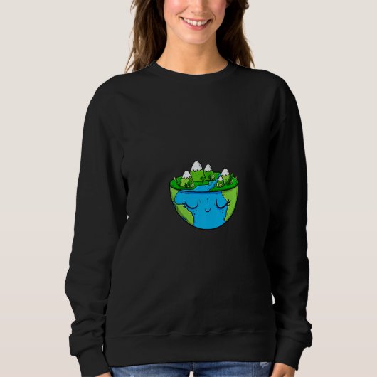 Halftone Nature Environment Earth Day Gnome Women Sweatshirt (Vorderseite)