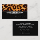 Halftone Orange Leopard Beruflich Business Card Visitenkarte (Vorne/Hinten)
