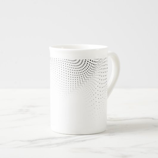 Halftone Polka Dot Bone China Tasse (Vorderseite Rechts)