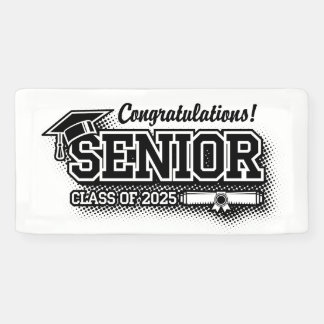Halftone Retro Glückwunschs Senior Class of 2025 Banner