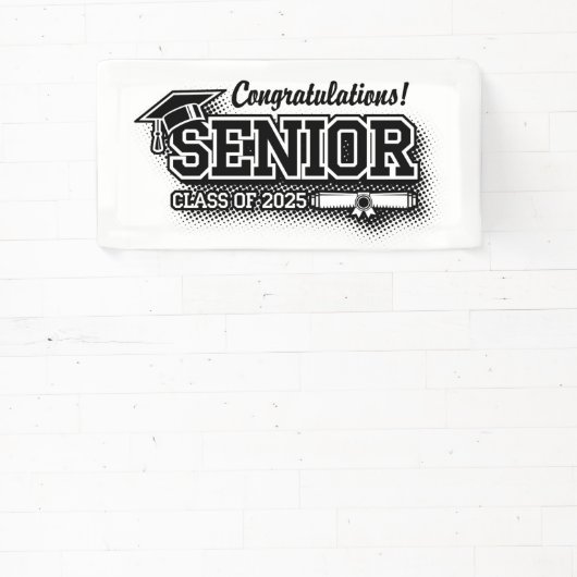 Halftone Retro Glückwunschs Senior Class of 2025 Banner (InSitu)