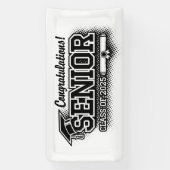 Halftone Retro Glückwunschs Senior Class of 2025 Banner (Vertikal)