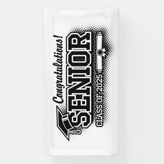 Halftone Retro Glückwunschs Senior Class of 2025 Banner (Vertikal)