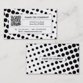 halftone schwarz-weiß QR-Code Visitenkarte (Vorne/Hinten)