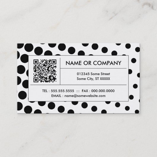 halftone schwarz-weiß QR-Code Visitenkarte (Vorderseite)