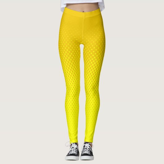 Halftone Senf und Gelb Leggings (Vorderseite)