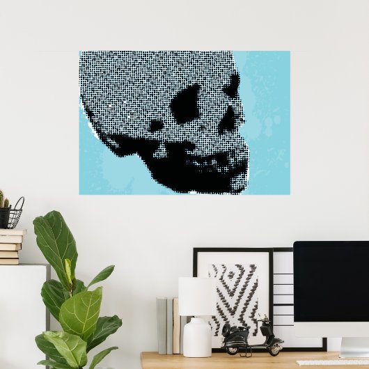 Halftone Skull Poster (Heimbüro)
