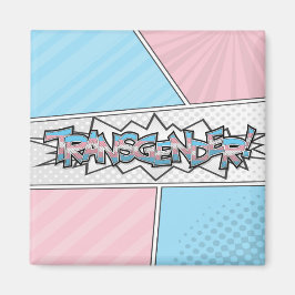 Halftone Transgender Pride Typografie mit Flag Magnet