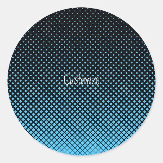 Halftone Vector Diamond Muster Thunder_Cove Runder Aufkleber (Vorderseite)