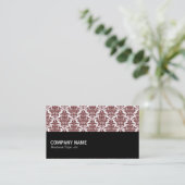 Halfway 059 - Dunkelbraune Damask Visitenkarte (Stehend Vorderseite)