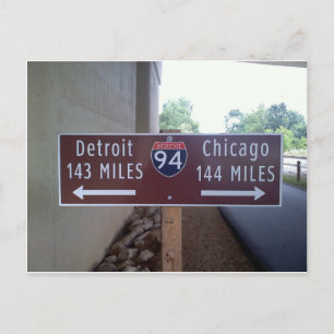 Halfway Point, Detroit Chicago. Postkarte