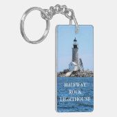 Halfway Rock Lighthouse, Maine Keyring Schlüsselanhänger (Vorderseite links)