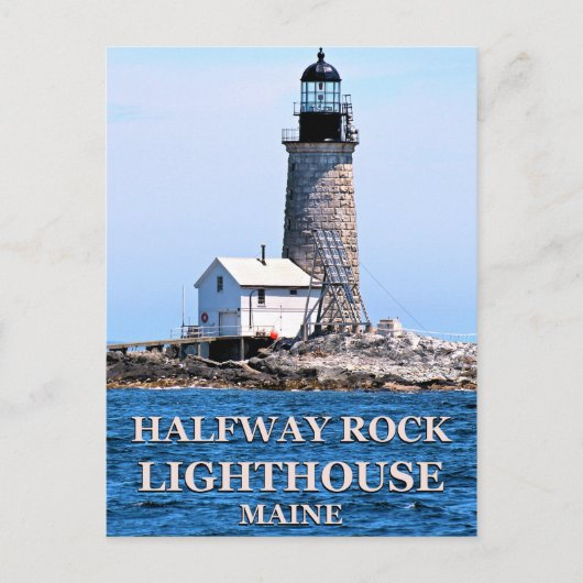 Halfway Rock Lighthouse, Maine Postcard Postkarte (Vorderseite)