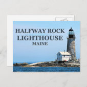 Halfway Rock Lighthouse, Maine Postcard Postkarte (Vorne/Hinten)