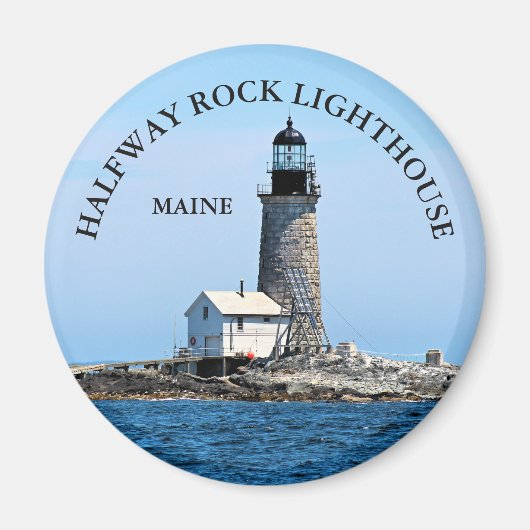 Halfway Rock Lighthouse, Maine Round Magnet (Vorne)