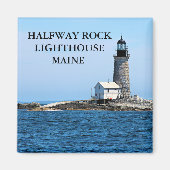 Halfway Rock Lighthouse, Maine Square Magnet (Vorne)