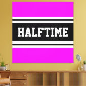 HALFZEIT Tropisch rosa Schwarz-weiße Rennstreifen Leinwanddruck (Insitu (Wohnzimmer))