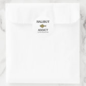 Halibut Addict Runder Aufkleber (Tasche)