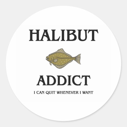 Halibut Addict Runder Aufkleber (Vorderseite)