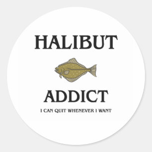 Halibut Addict Runder Aufkleber